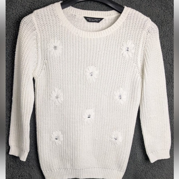 White Crystal Embroidered Cardigan - Picture 5 of 13